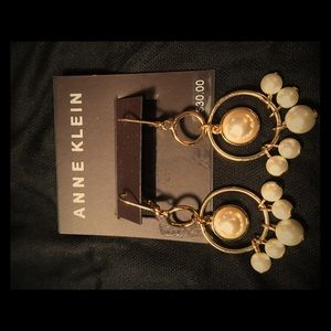 Anne Klein Gold plated Pearl Earrings